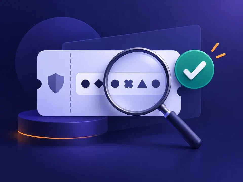 Abstrakte Karte zur Prüfung eines Bonus Codes