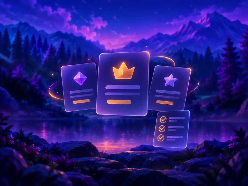 Abstrakte Casino-Bonusgrafik in Violett und Orange